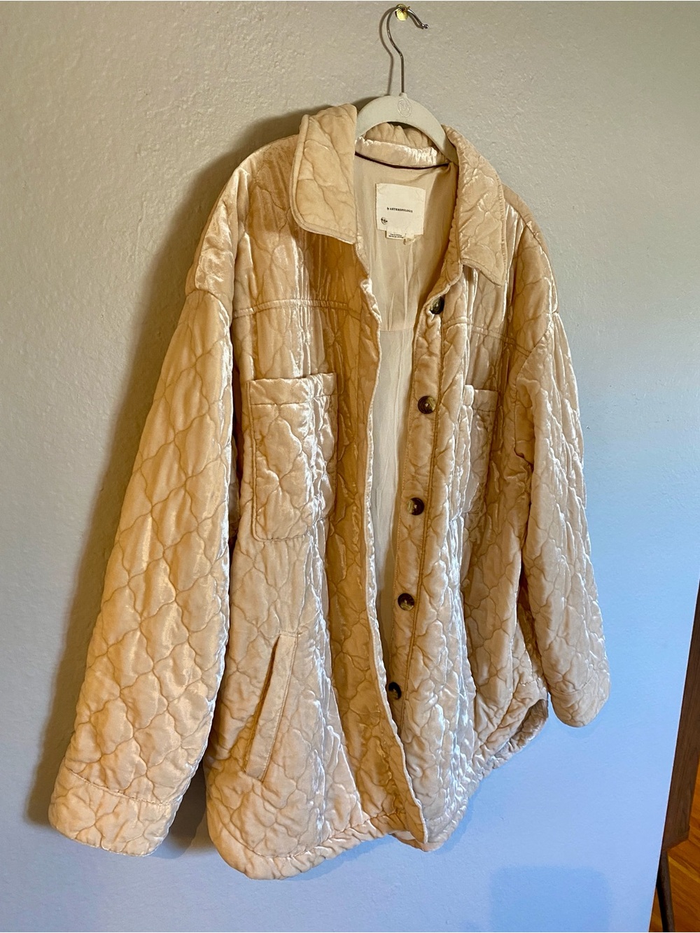 Anthropologie Velvet Quilted Shacket/Jacket | Size: Large (Oversized Fit) - Picture 2 of 5